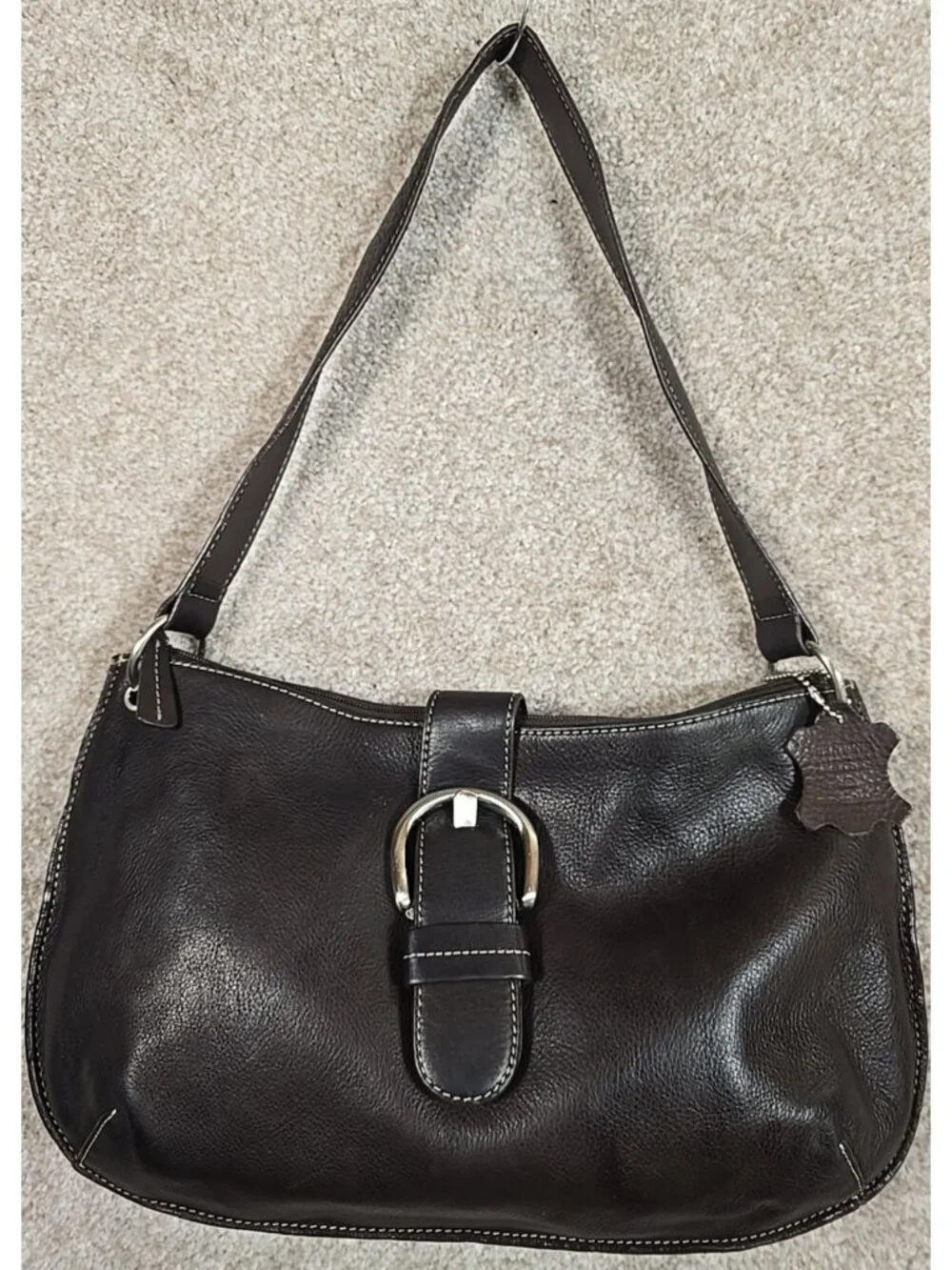 Valerie Stevens Brown Leather Shoulder Bag Handbag Classy Design Medium Size
